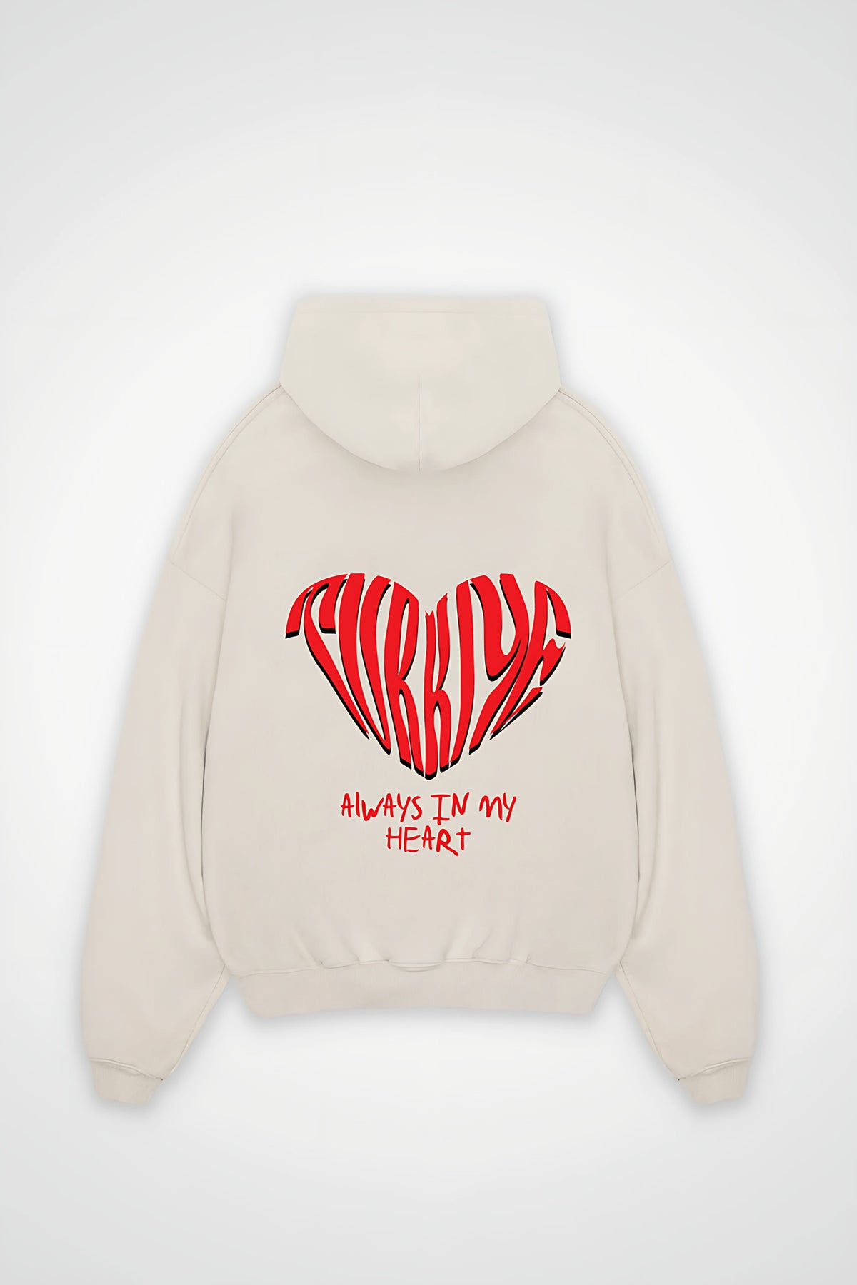 Türkiye Oversized Hoodie in White Sand – Backprint-Design