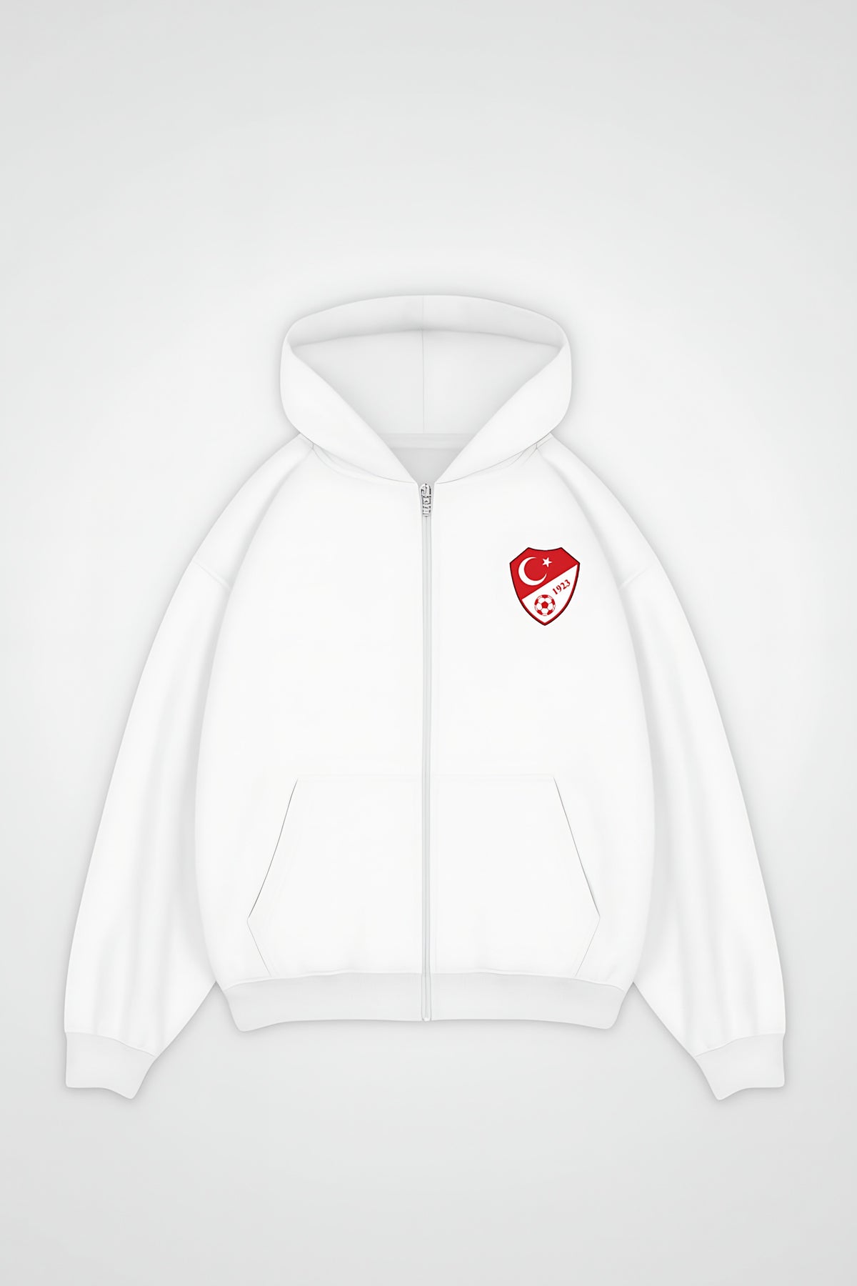 Türkiye Oversized Zipper Hoodie – Yurt in Weiß (White)