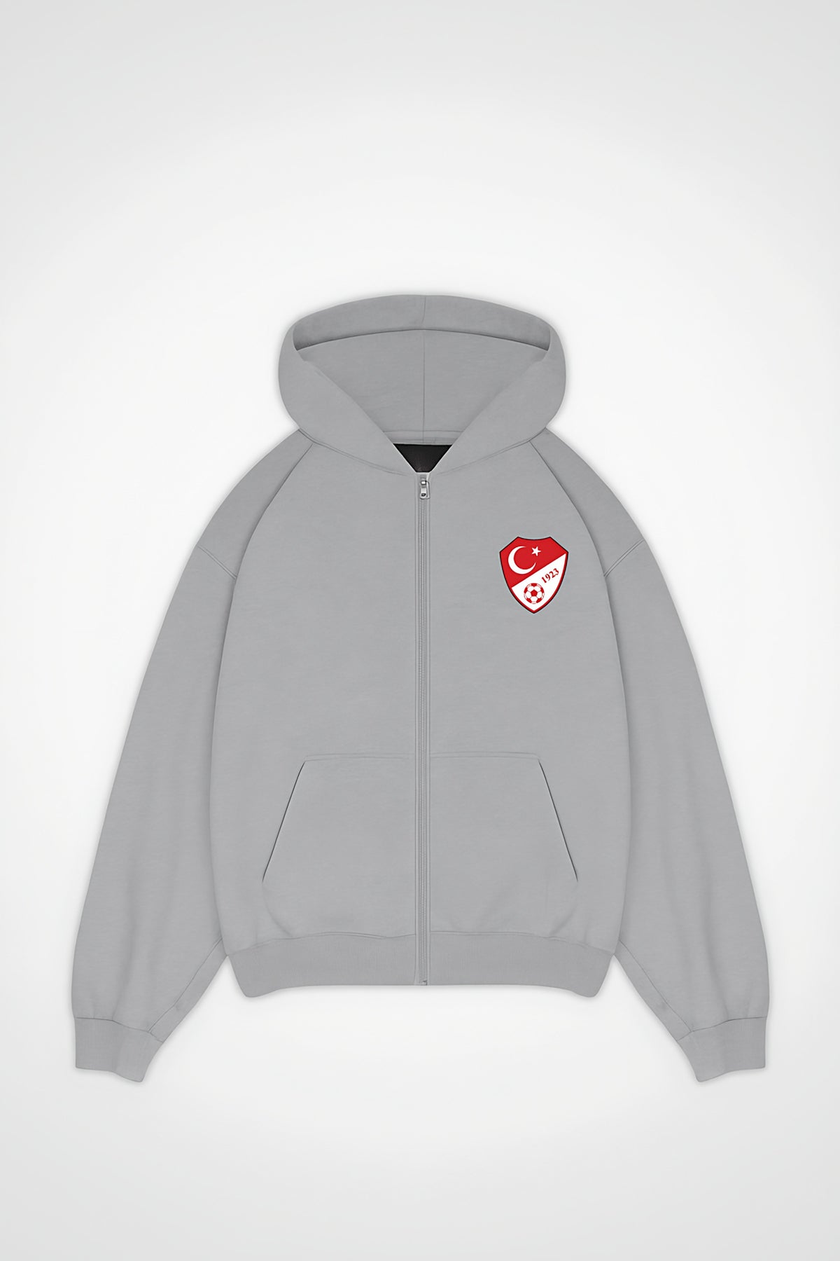 Türkiye Oversized Zipper Hoodie – Yurt in Light Asphalt
