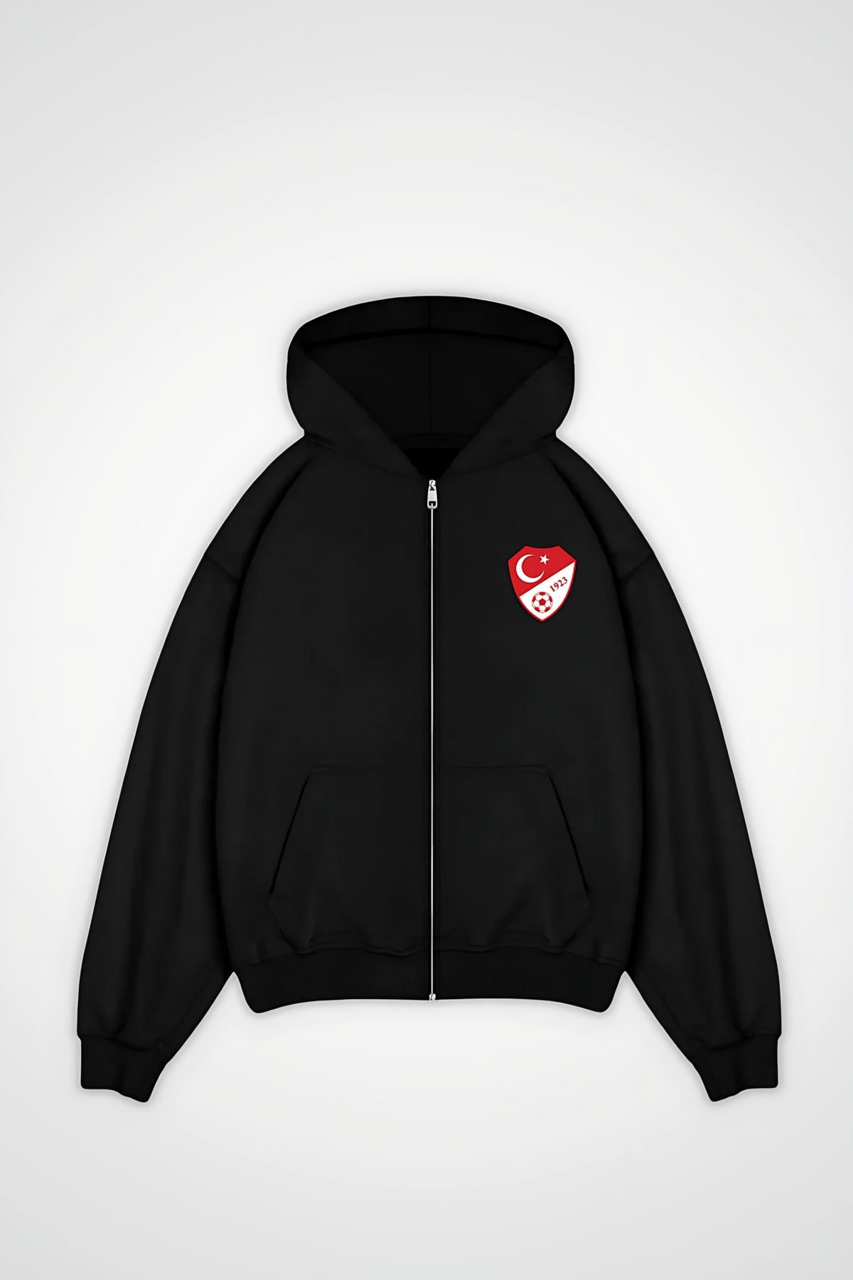 Türkiye Oversized Zipper Hoodie – Yurt in Schwarz (Black)